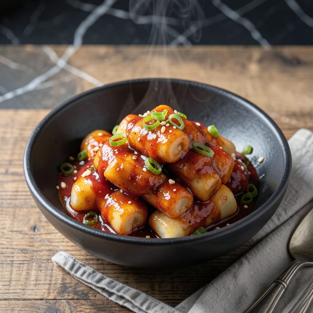 Korean Spicy Rice Cake Tteokbokki Recipe: Chewy Pillows in Spicy-Sweet Sauce Korean Spicy Rice Cake Tteokbokki Recipe: Chewy Pillows in Spicy-Sweet Sauce