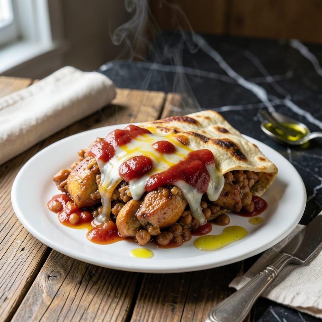 Smothered Chicken Burrito Recipe: Spicy Bean and Cheese Stuffed Wrap Smothered Chicken Burrito Recipe: Spicy Bean and Cheese Stuffed Wrap