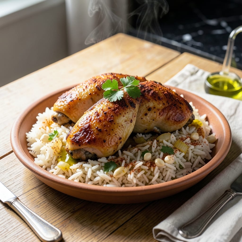 Chicken and Rice Recipe Spanish Style: Saffron and Paprika One-Pot Meal