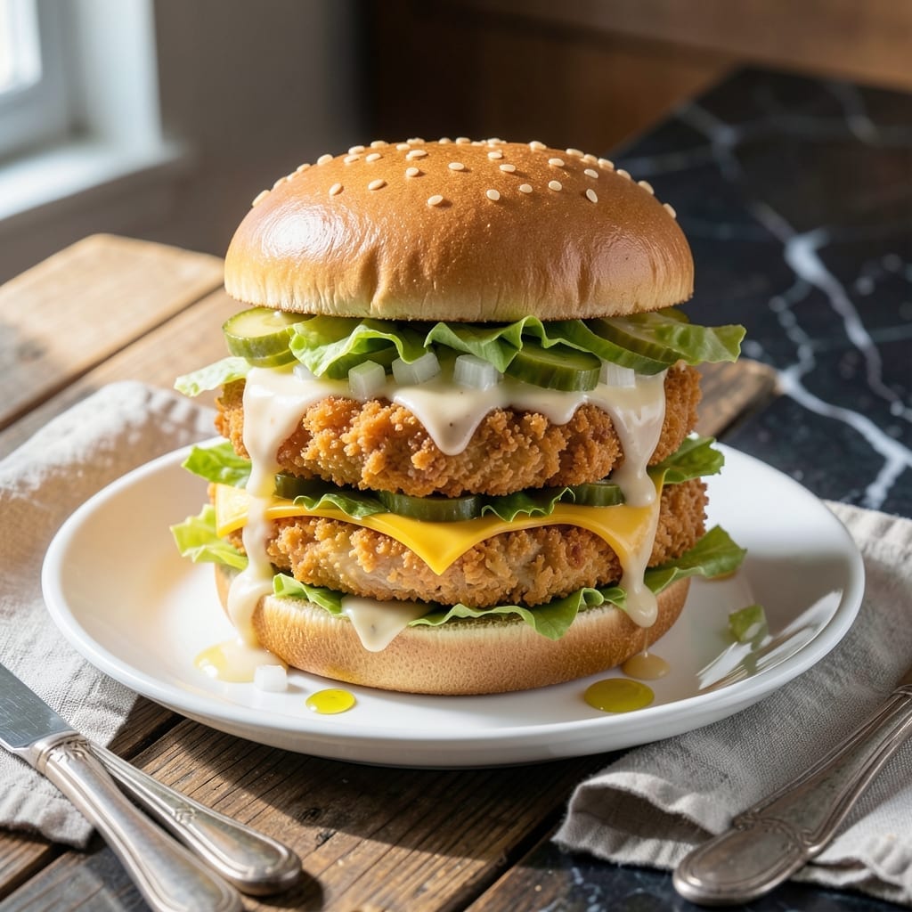 Chicken Big Mac Recipe: Homemade Fast Food Flavor Chicken Big Mac Recipe: Homemade Fast Food Flavor