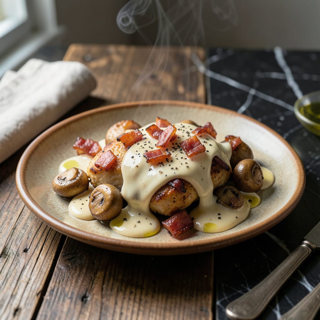 Alice Springs Chicken Sauce Recipe: Creamy Mushroom and Bacon Infusion detailed visual guide
