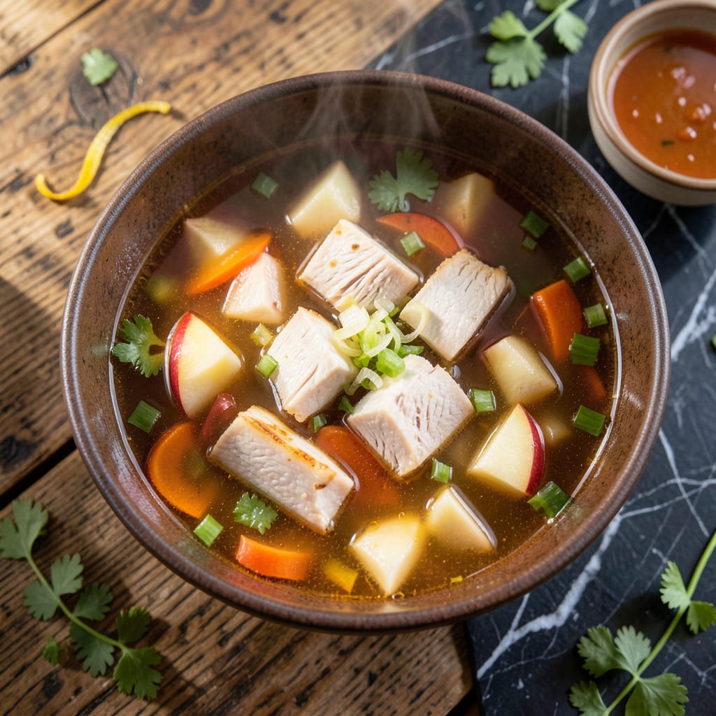 apple chicken soup recipe example with annotations