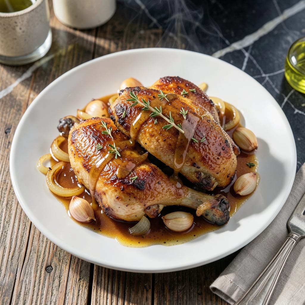 apple cider chicken thigh recipe example with annotations