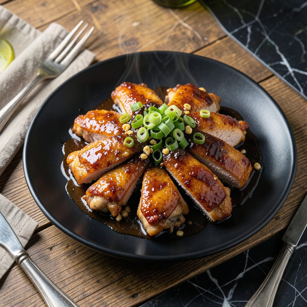 asian plum sauce chicken recipe example with annotations