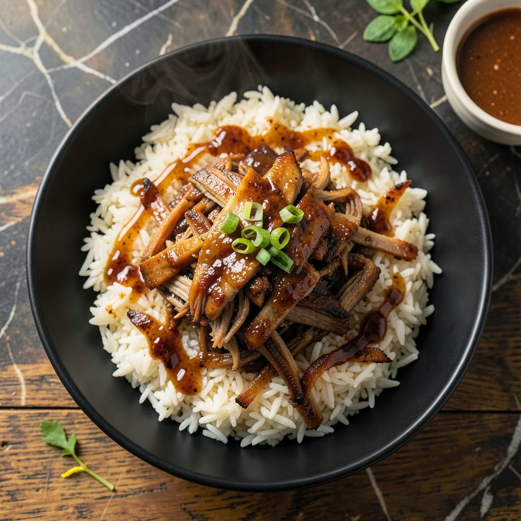 Pulled Pork and Rice Recipe: Smoky Tenderness Over Fluffy Grains