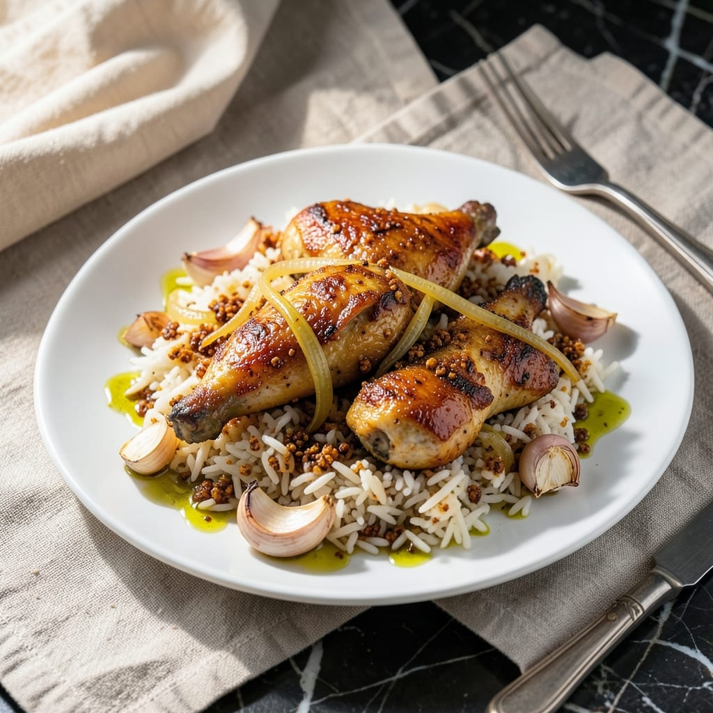 Baharat Chicken and Rice Recipe: Middle Eastern Spiced One-Pot Meal