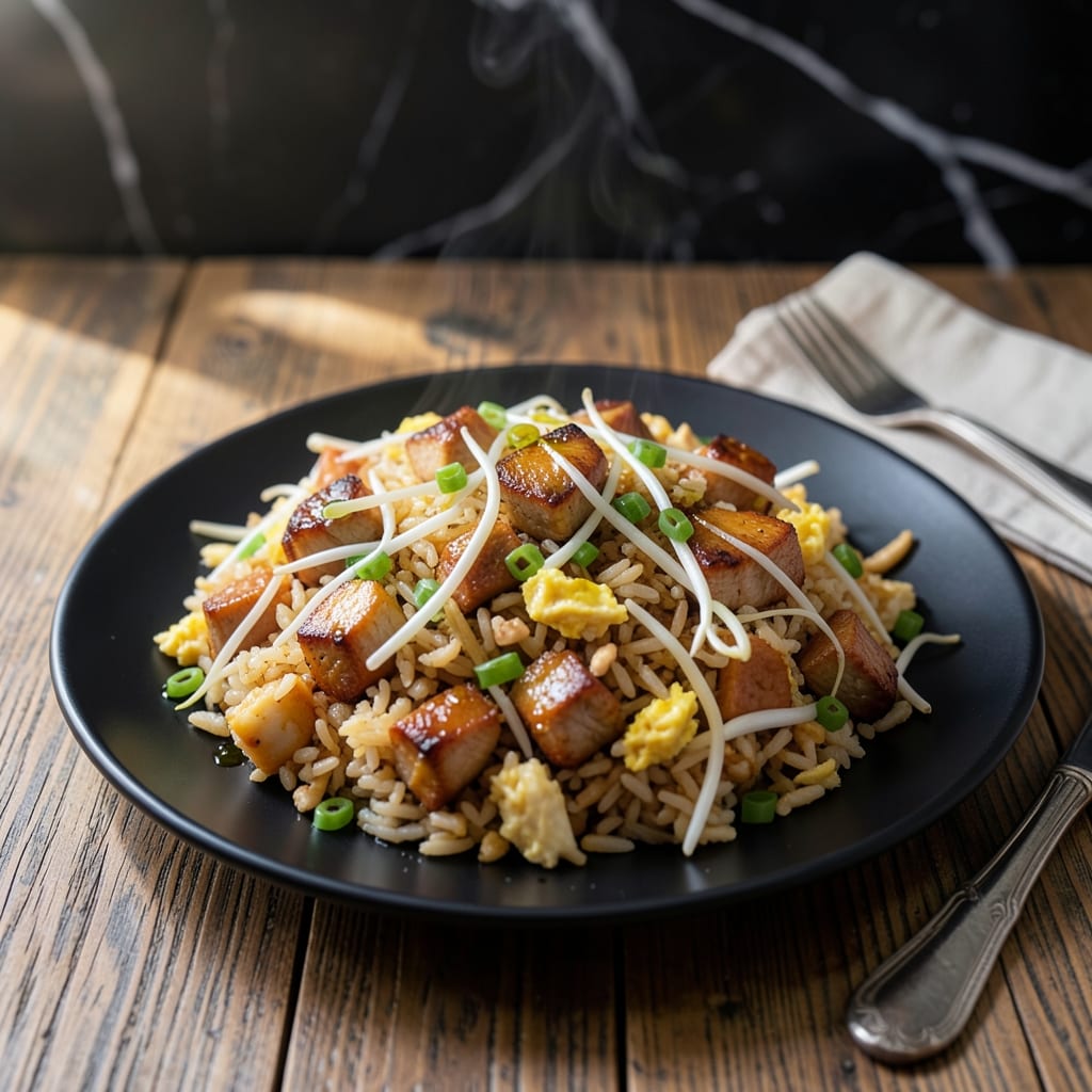 Pork Fried Rice Recipe With Bean Sprouts: Wok-Charred Aroma and Crunchy Texture Pork Fried Rice Recipe With Bean Sprouts: Wok-Charred Aroma and Crunchy Texture