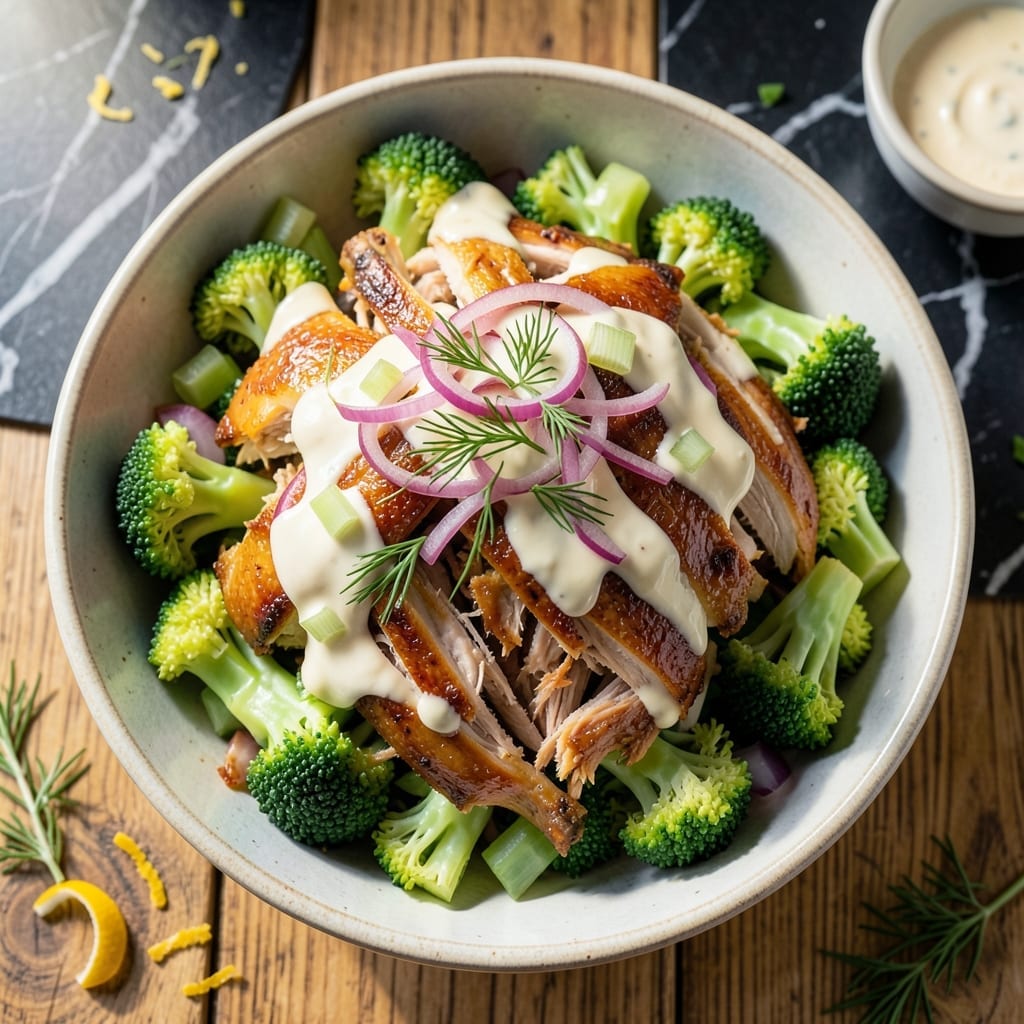 Chicken and Broccoli Salad Recipe: Bright Lemon-Dill Dressing Chicken and Broccoli Salad Recipe: Bright Lemon-Dill Dressing