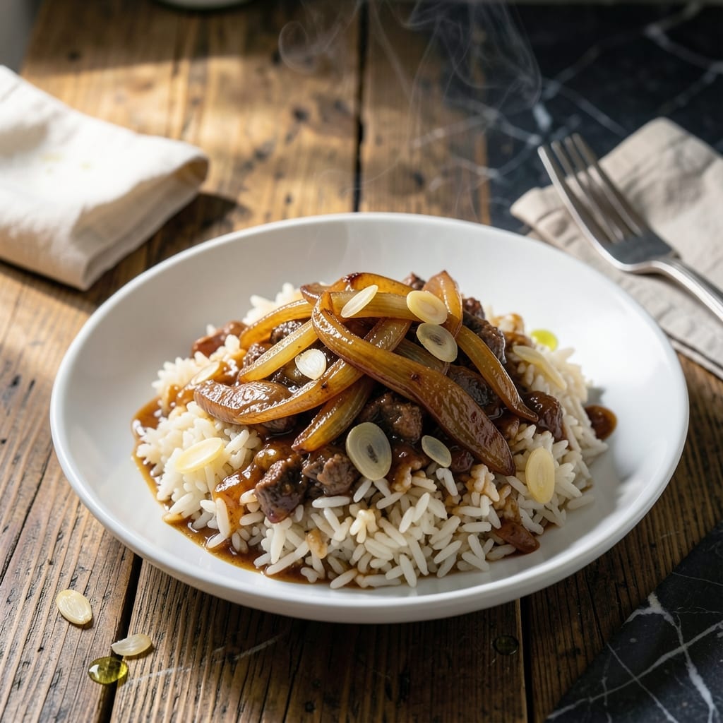 French Onion Beef Consomme Rice Recipe: Umami-Rich One-Pot Elegance