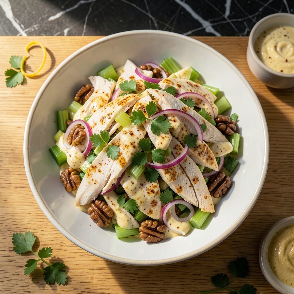 Dijon Chicken Salad Recipe: Tangy Mustard Twist With Crunchy Celery Dijon Chicken Salad Recipe: Tangy Mustard Twist With Crunchy Celery