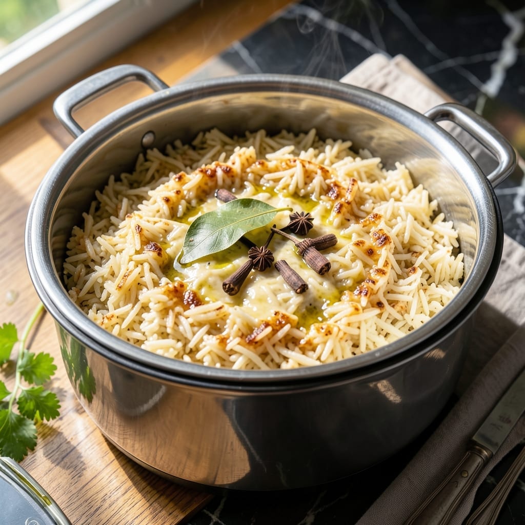 Ghee Rice Recipe in Cooker: Fragrant and Fluffy One-Pot Meal Ghee Rice Recipe in Cooker: Fragrant and Fluffy One-Pot Meal