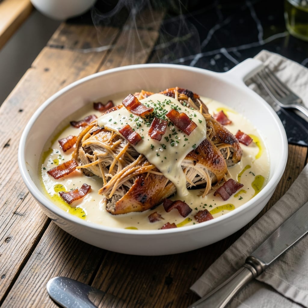 Crack Chicken Recipe With Rotisserie Chicken: Cheesy Bacon Ranch in One Pot