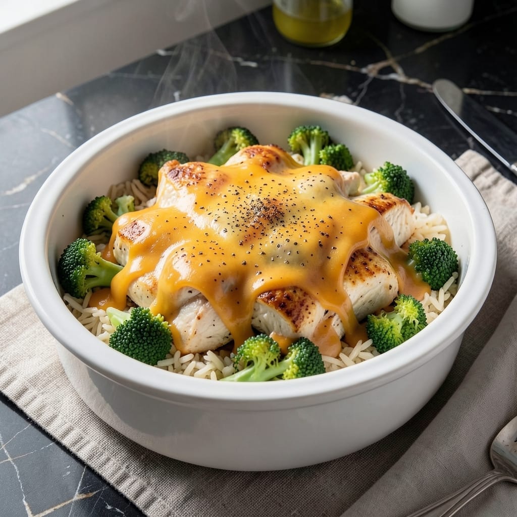 Cheesy Chicken Broccoli and Rice Crockpot Recipe: Melted Cheese Over Tender Bites Cheesy Chicken Broccoli and Rice Crockpot Recipe: Melted Cheese Over Tender Bites