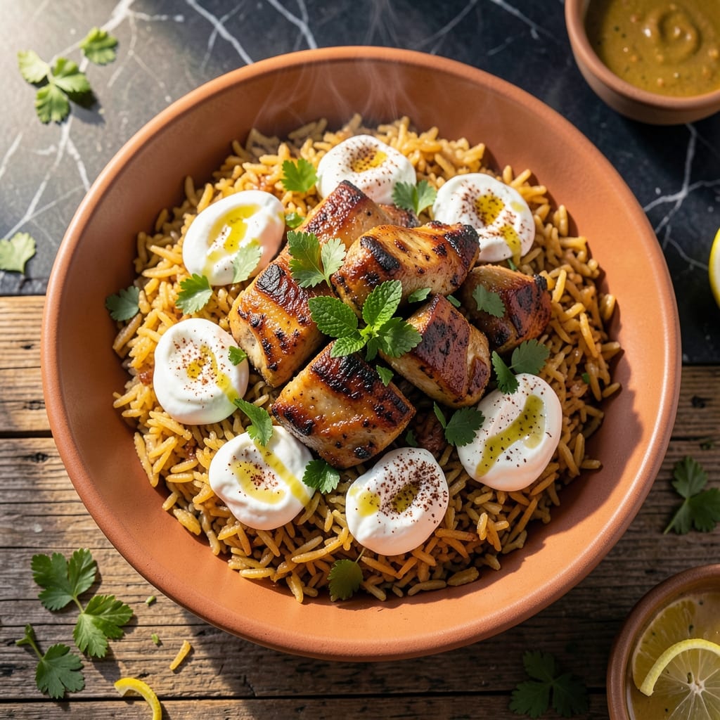Chicken Shawarma Crispy Rice Salad Recipe: Middle Eastern Flavor Explosion Chicken Shawarma Crispy Rice Salad Recipe: Middle Eastern Flavor Explosion