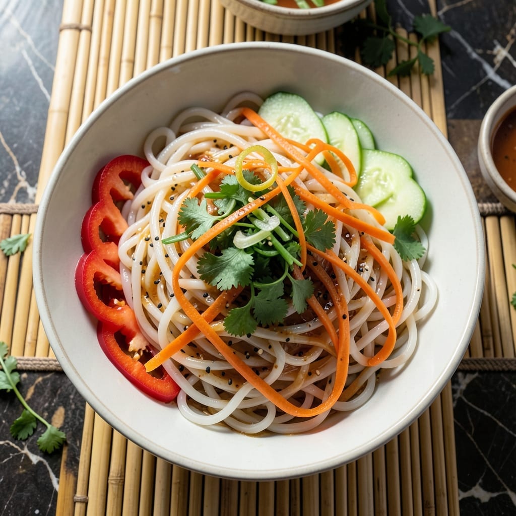 Chinese Rice Noodle Salad Recipe: Crunchy Veggie and Peanut Perfection
