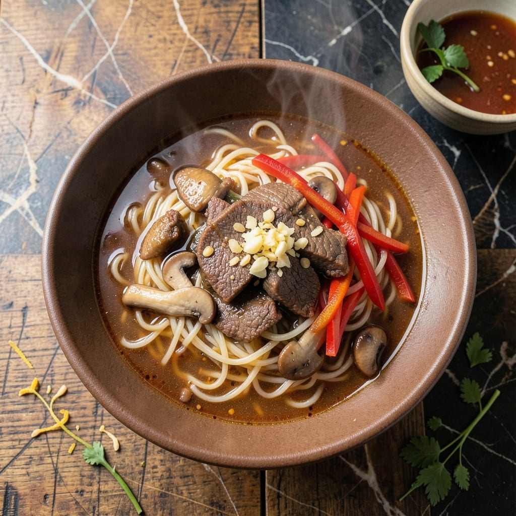 Korean Rice Noodle Soup Recipe: Chewy Noodles in Spiced Broth
