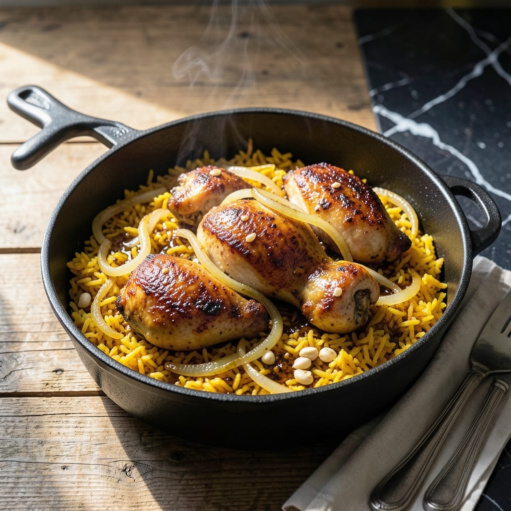 One Pot Chicken and Yellow Rice Recipe: Golden Grains with Succulent Chicken