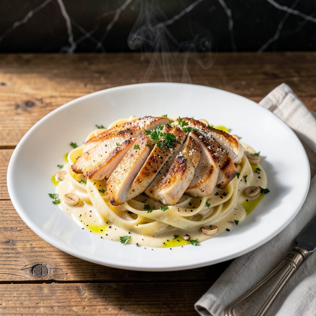 Chicken Fettucine Alfredo Recipe: Garlic-Infused Cream Sauce With Tender Chicken Chicken Fettucine Alfredo Recipe: Garlic-Infused Cream Sauce With Tender Chicken