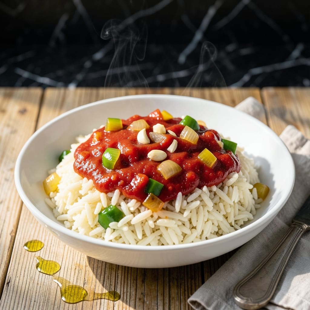 Tomato Sauce Rice Recipe: Savory One-Pot Meal with Bold Flavors