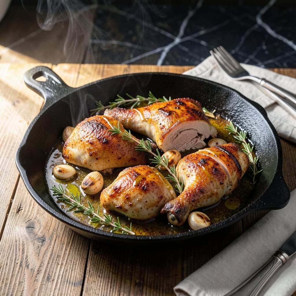 Chicken Thighs Skillet Recipe: Garlic-Infused Pan-Seared Juiciness Chicken Thighs Skillet Recipe: Garlic-Infused Pan-Seared Juiciness