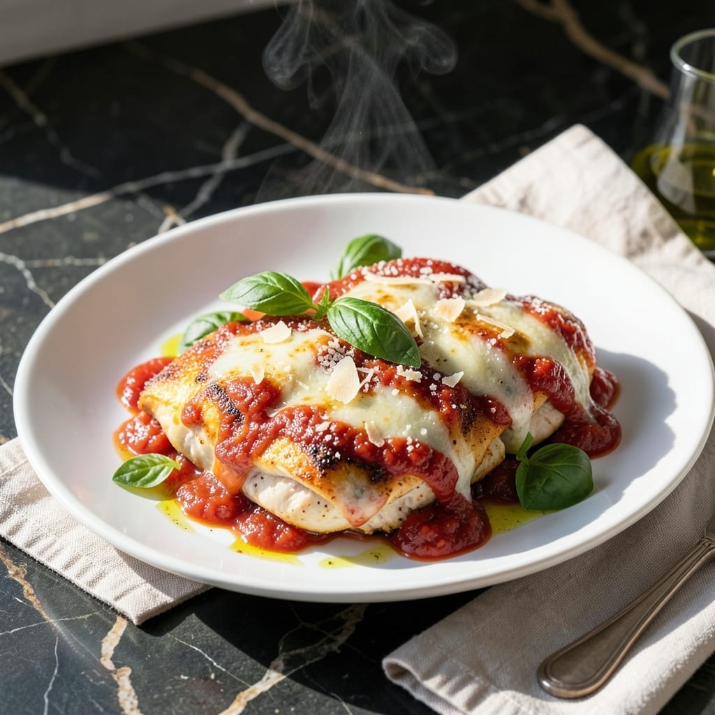 Chicken Parmigiana Recipe No Breading: Melty Cheese Over Tender Cutlets