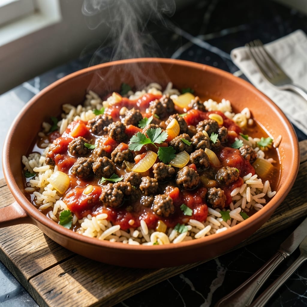 Old Fashioned Spanish Rice Recipe With Ground Beef: Hearty Weeknight One-Pot Meal Old Fashioned Spanish Rice Recipe With Ground Beef: Hearty Weeknight One-Pot Meal
