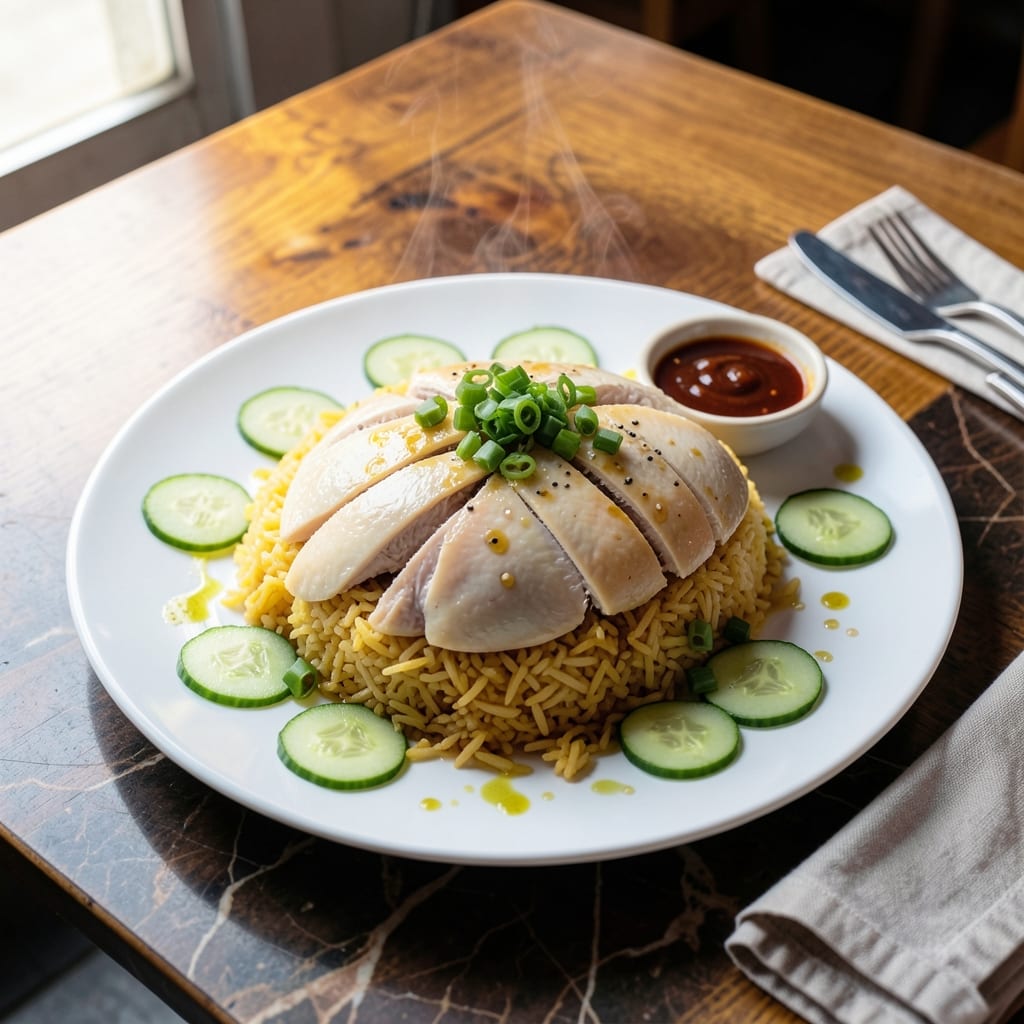 Hainan Chicken Rice Recipe Singapore: Fragrant Poached Chicken With Ginger-Garlic Aroma