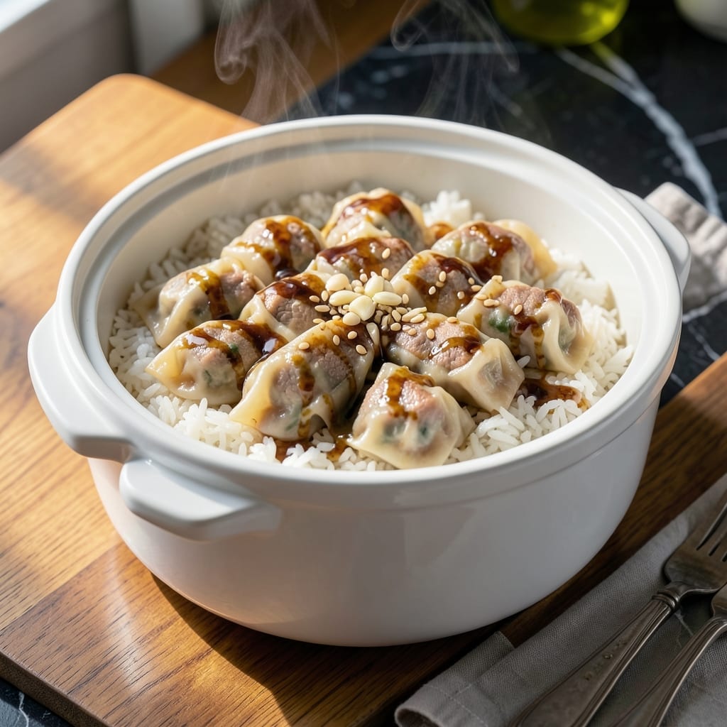Mandu Rice in Rice Cooker Recipe: Hands-Off Korean Comfort Mandu Rice in Rice Cooker Recipe: Hands-Off Korean Comfort