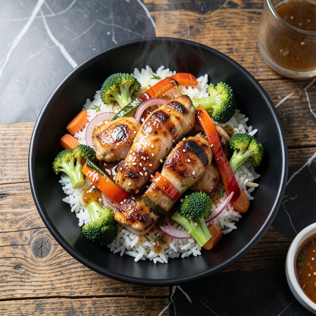 Chicken and Vegetables Over Rice Recipe: One-Pan Savory Balance