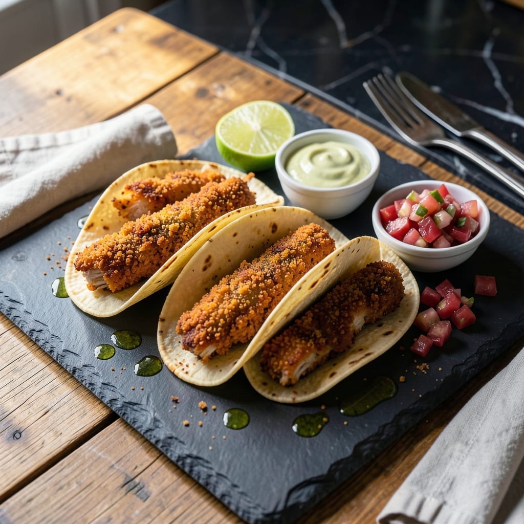 Crispy Chicken Tacos Recipe: Spiced Crunch With Zesty Lime Crispy Chicken Tacos Recipe: Spiced Crunch With Zesty Lime
