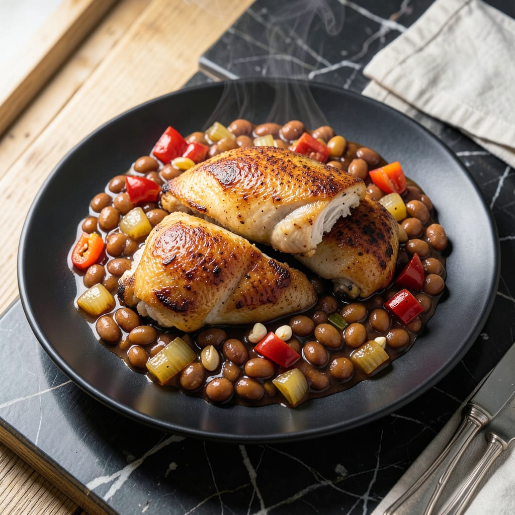 baked beans chicken recipe example with annotations