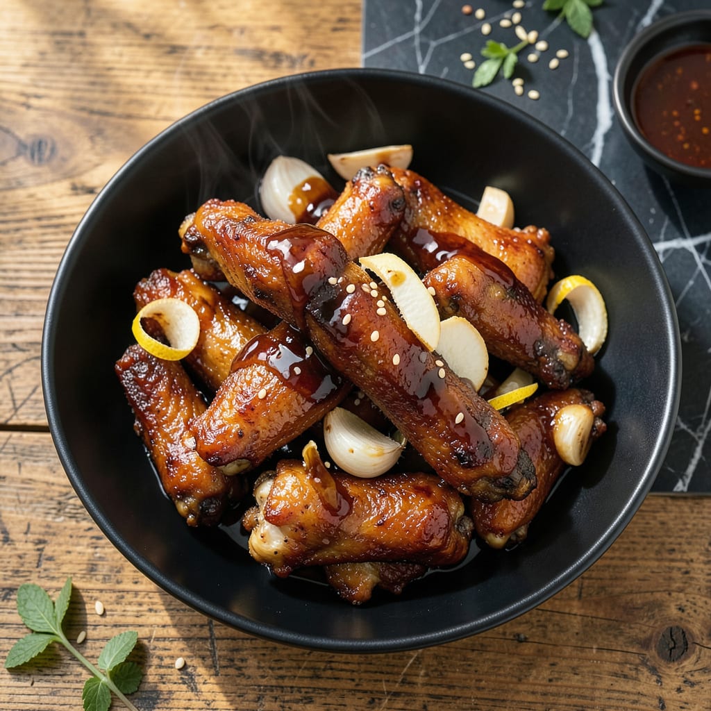baked chicken wing recipe with soy sauce example with annotations