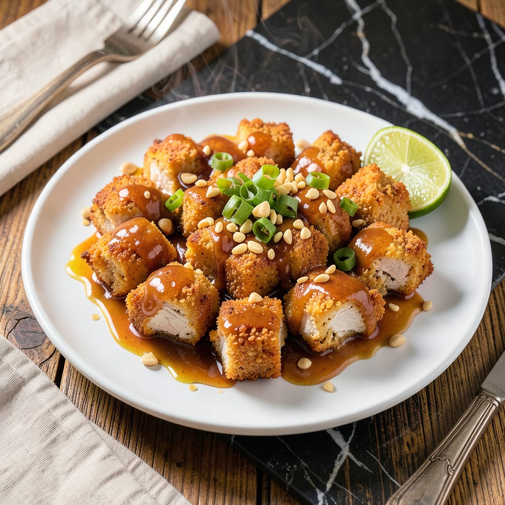 Visual representation of bang bang chicken peanut sauce recipe