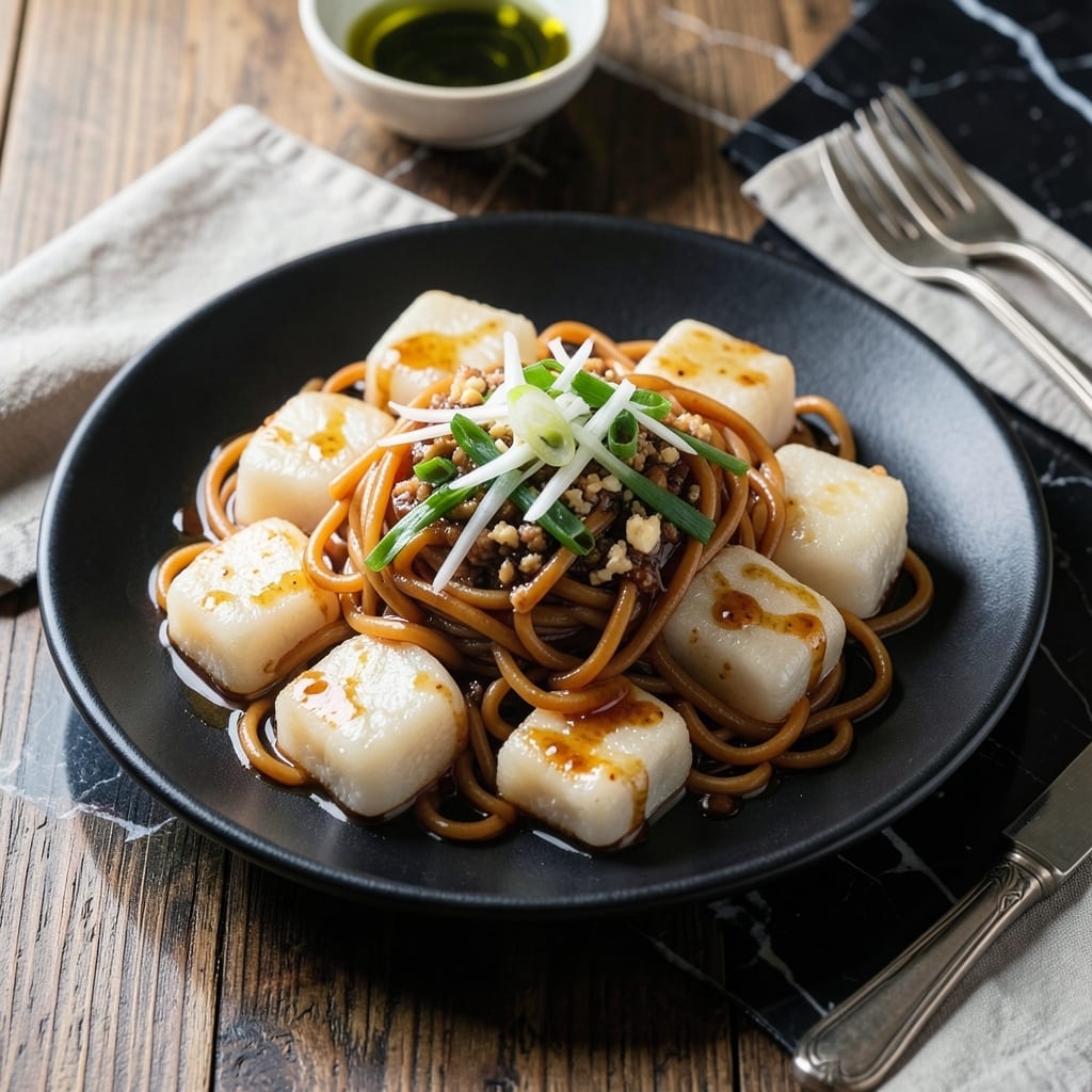 Rice Cake and Noodles Recipe: Chewy Savory Asian Fusion