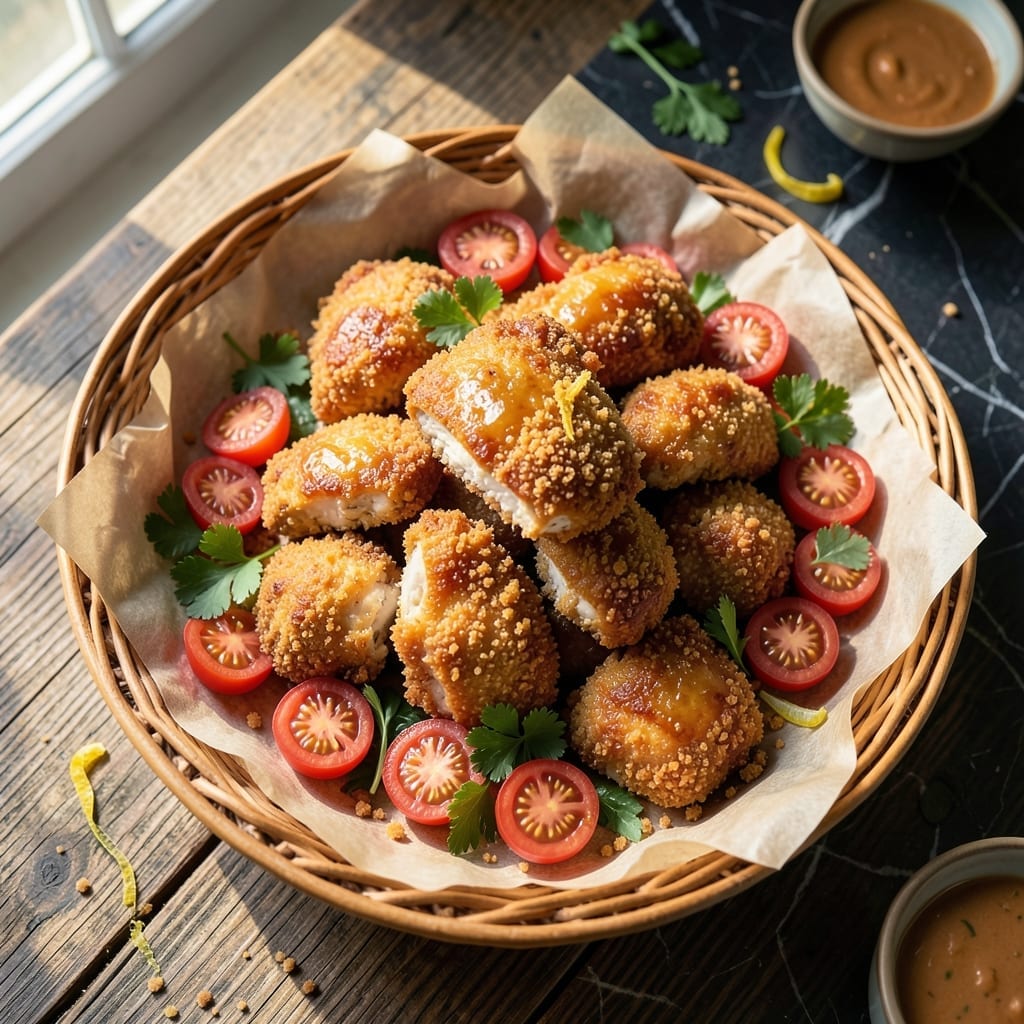 Chicken in a Basket Recipe: Crispy Breaded Bites with Golden Finish Chicken in a Basket Recipe: Crispy Breaded Bites with Golden Finish