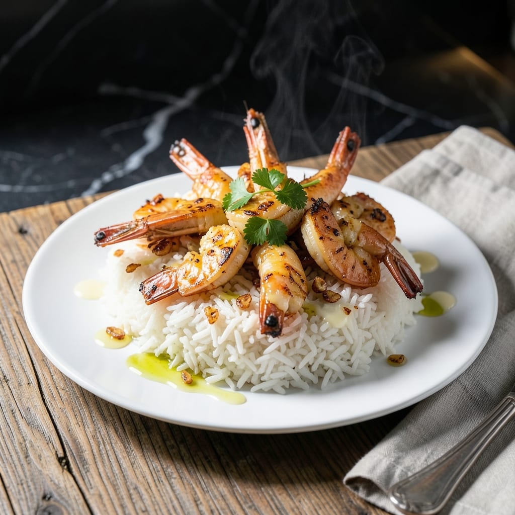 Garlic Prawns and Rice Recipe: Buttery Shrimp With Fragrant Jasmine