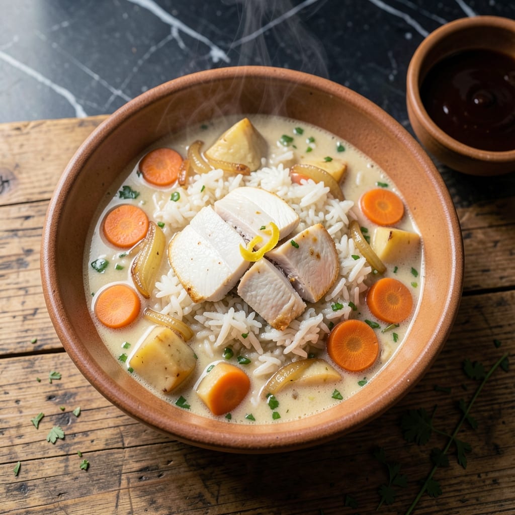 Chicken Rice Potato Soup Recipe: Rustic Simmered Comfort in a Bowl