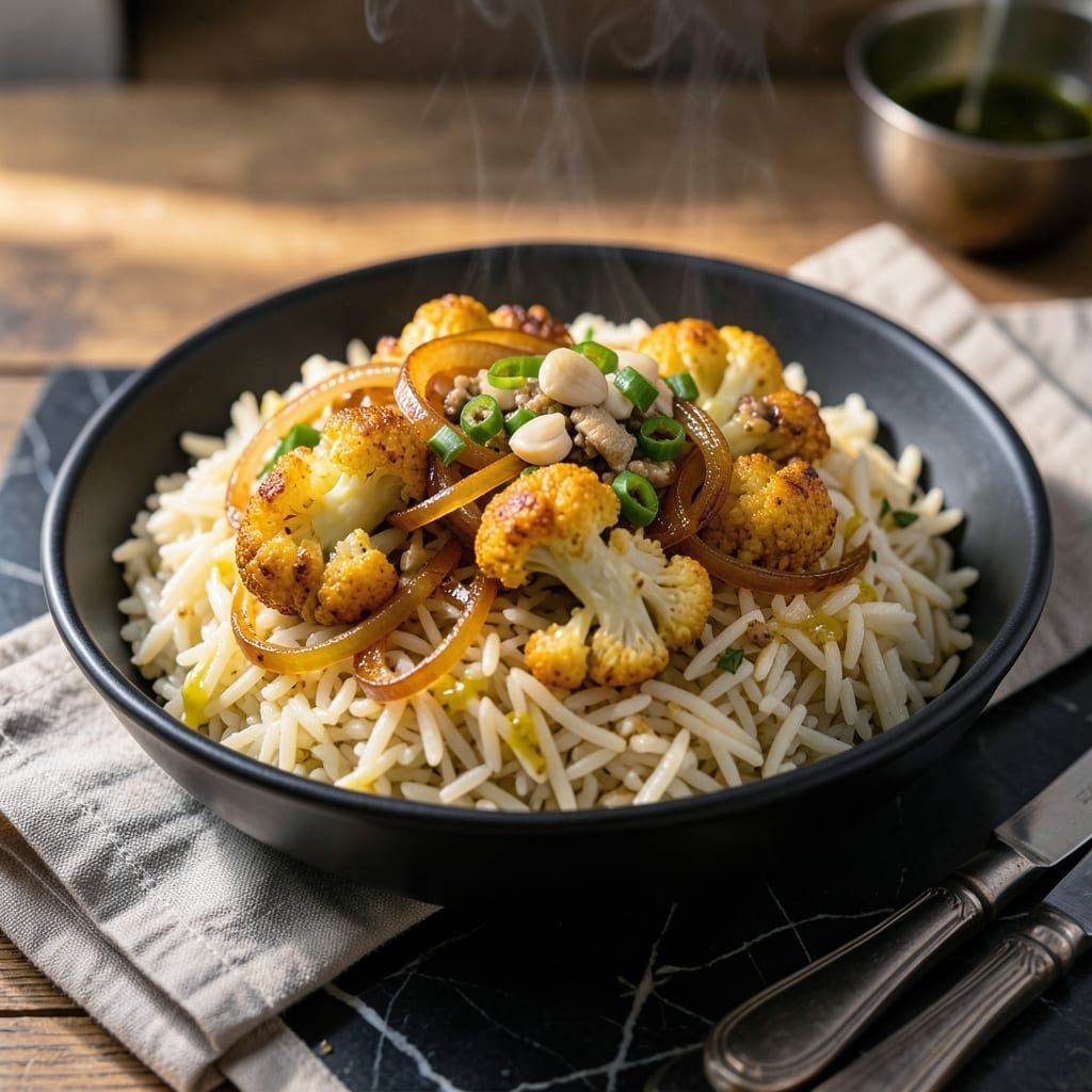 Gobi Rice Indian Recipe: Spiced Cauliflower and Basmati Harmony