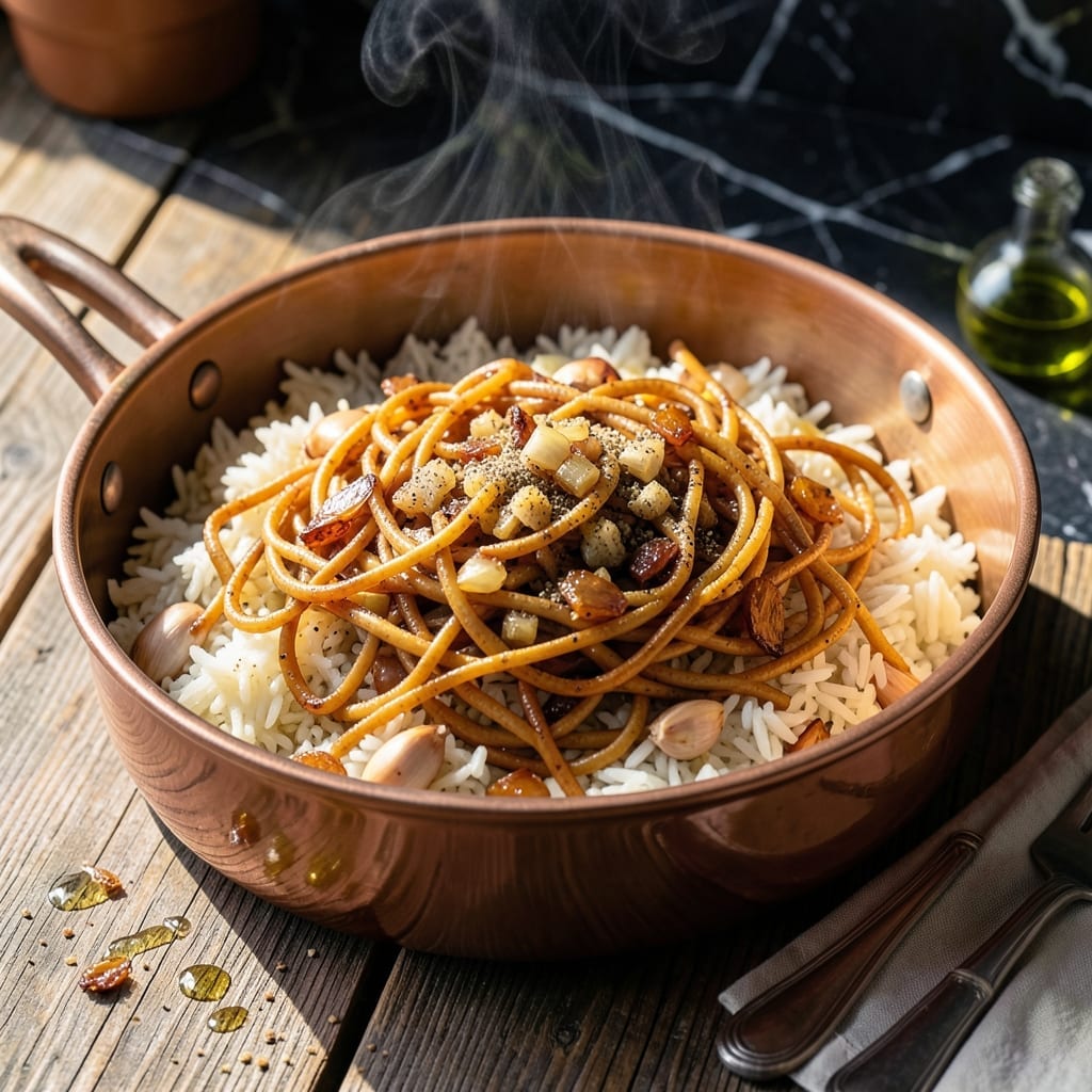 Fodni Rice Recipe: Middle Eastern Spiced Pilaf With Crispy Vermicelli Fodni Rice Recipe: Middle Eastern Spiced Pilaf With Crispy Vermicelli