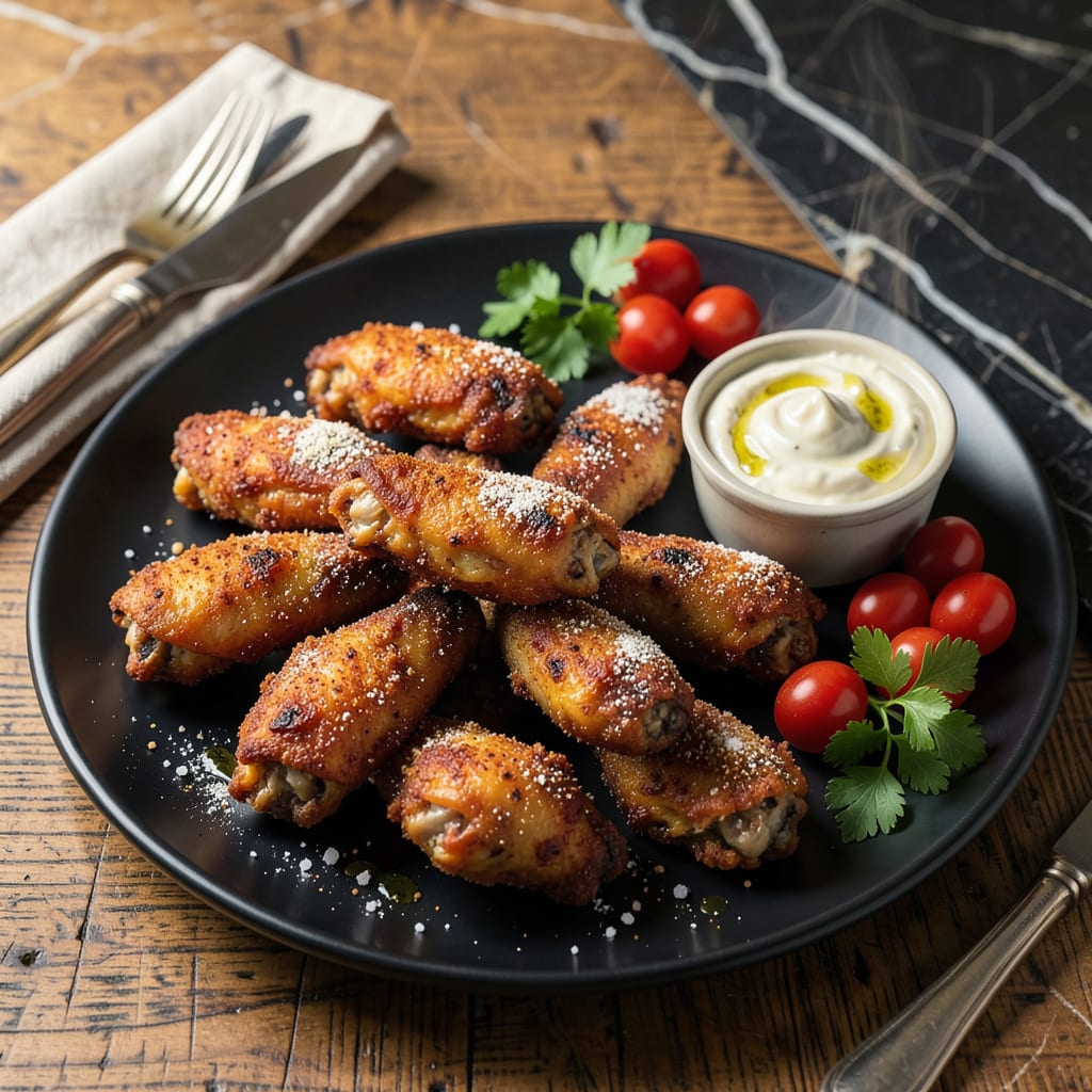 Complete best air fryer fried chicken wings recipe overview image