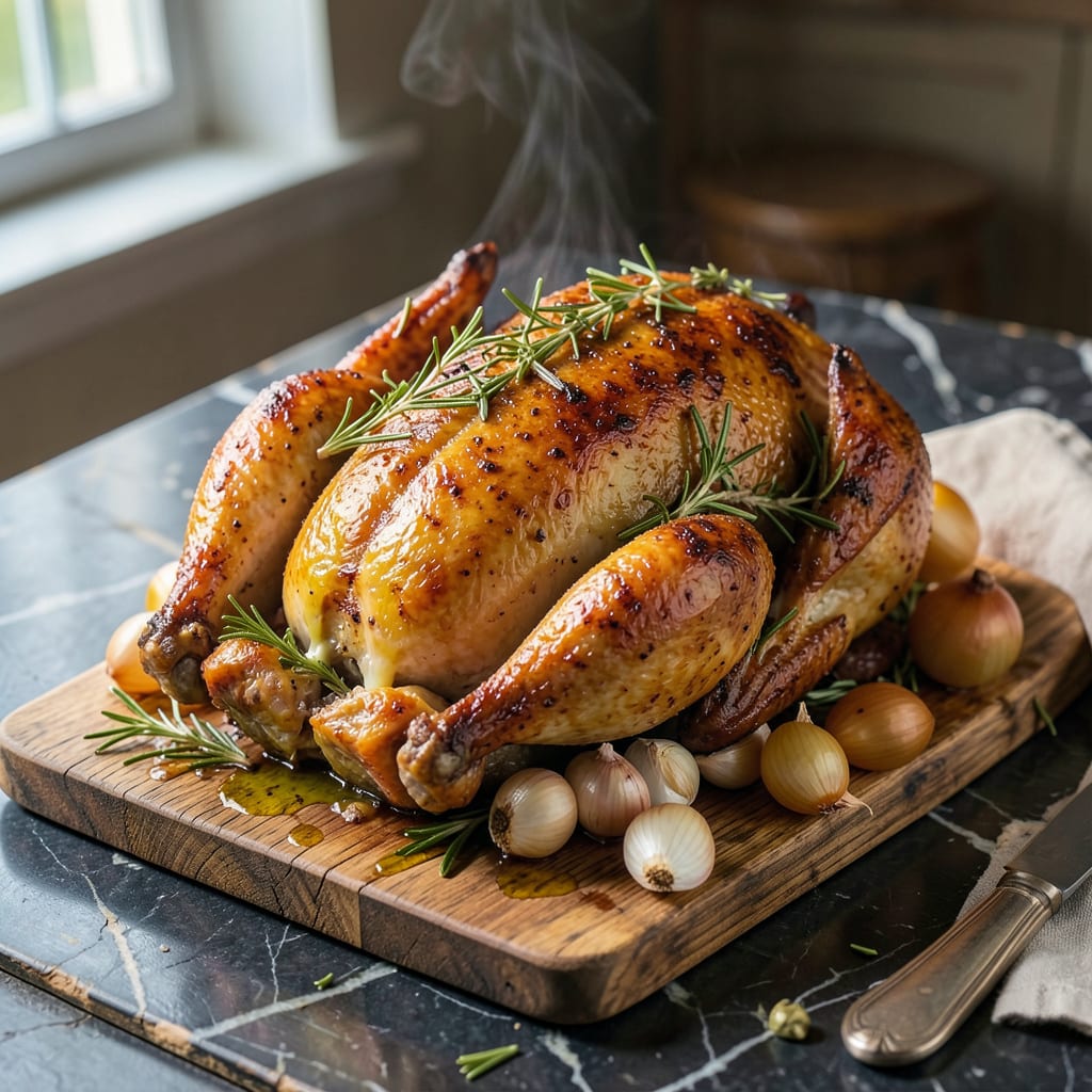 Visual representation of best baked whole chicken recipe ever