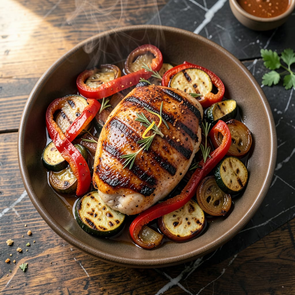best barbecue grilled chicken breast recipe example with annotations