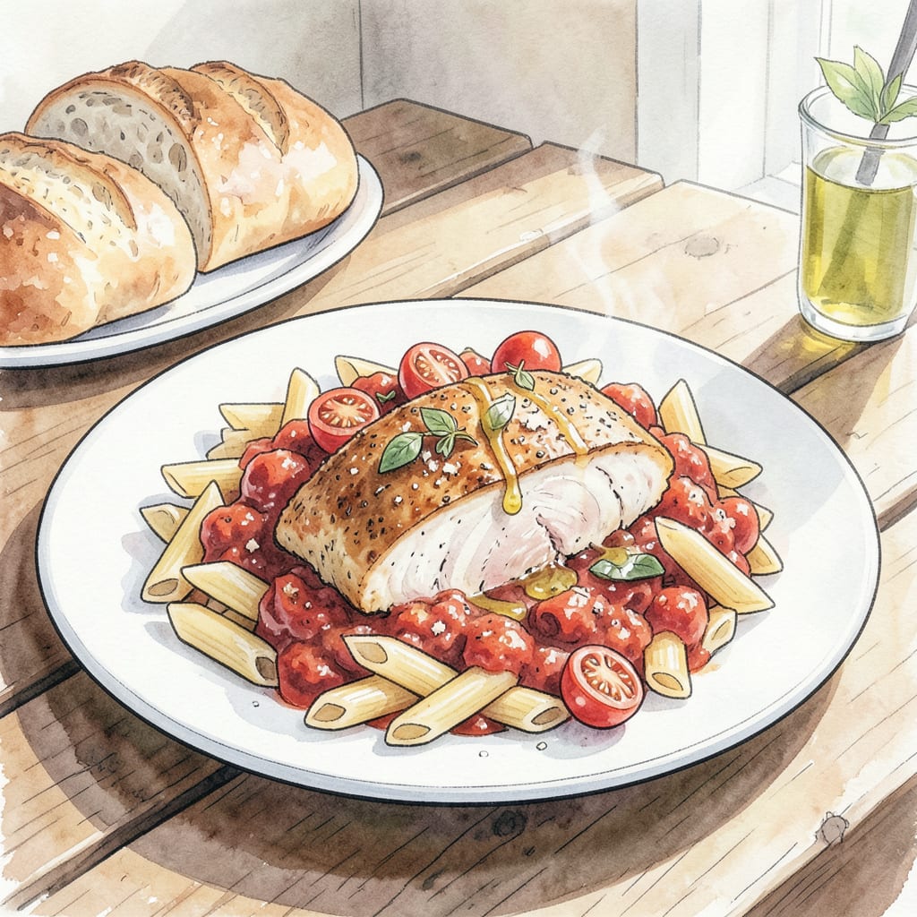 Best Chicken Marinara Pasta Recipe: Quick Weeknight Dinner Solution example with annotations