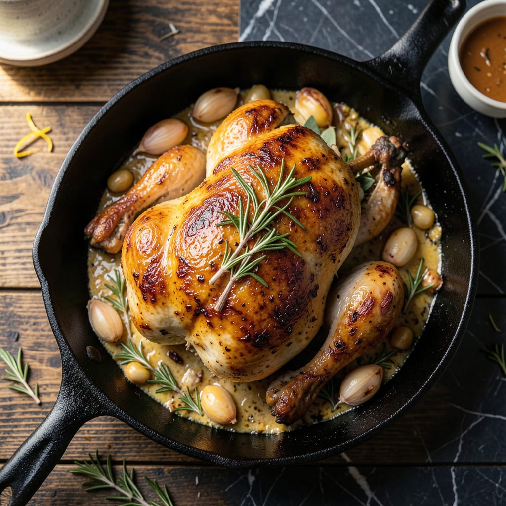 best whole roasted chicken recipe ever illustration with key details