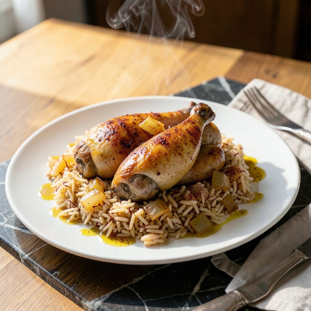 Baked Spanish Chicken and Rice Recipe: Smoky Paprika and Saffron-Infused One-Pot Meal