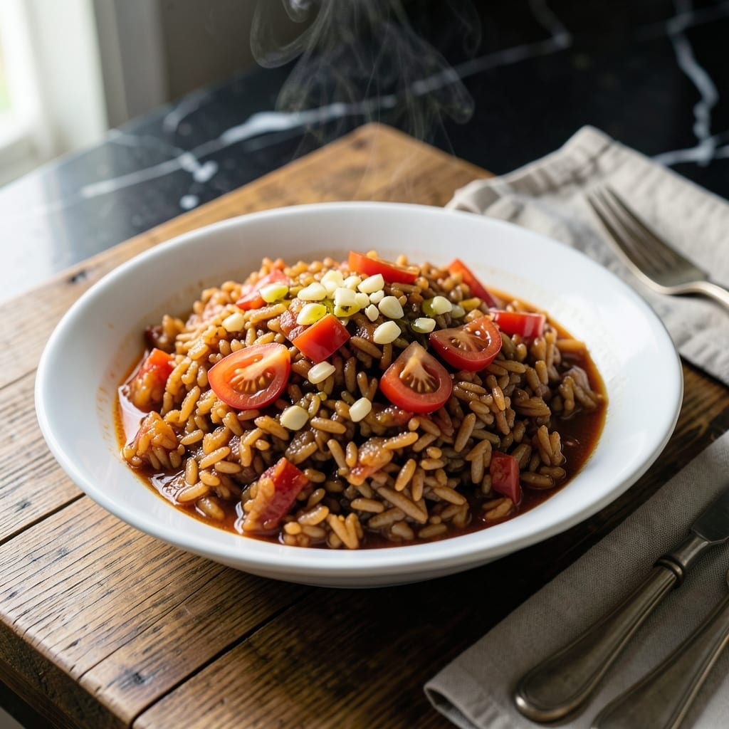 Filipino Red Rice Recipe: Tomato-Infused Grains with Garlicky Depth
