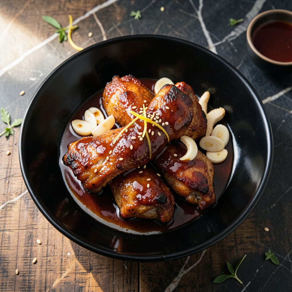 bibigo korean bbq sauce chicken recipe illustration with key details