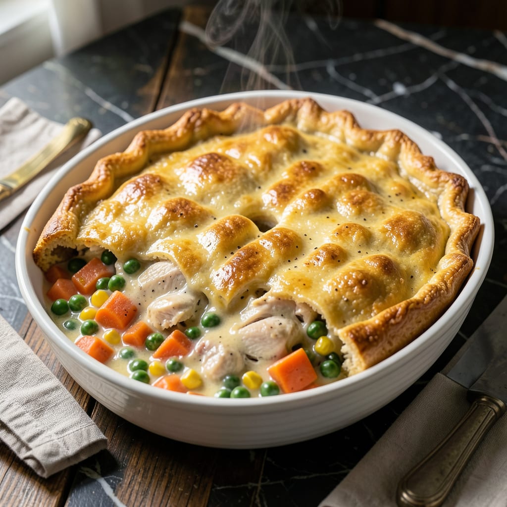Complete bisquick com chicken pot pie recipe overview image