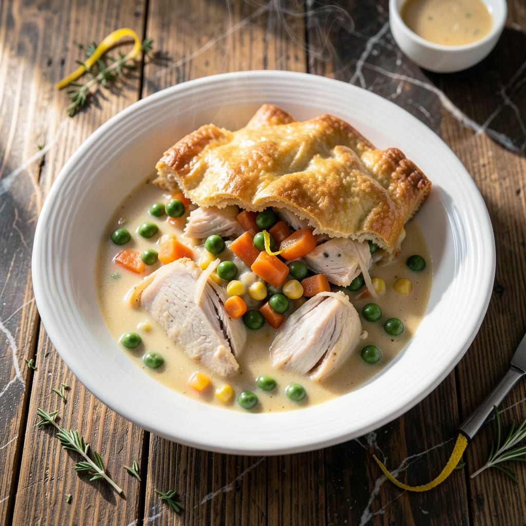 Visual representation of bisquick impossibly easy chicken pot pie recipe
