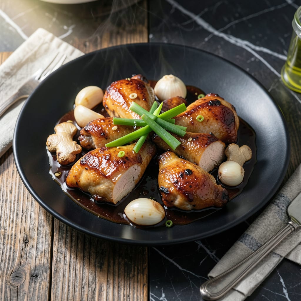 Visual representation of boiled chicken soy sauce recipe